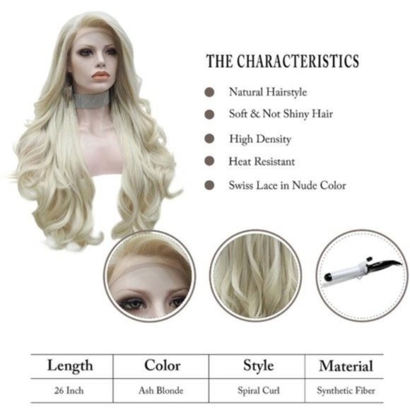 Platinum Blonde Lace Front Wig - Picture 4 of 5